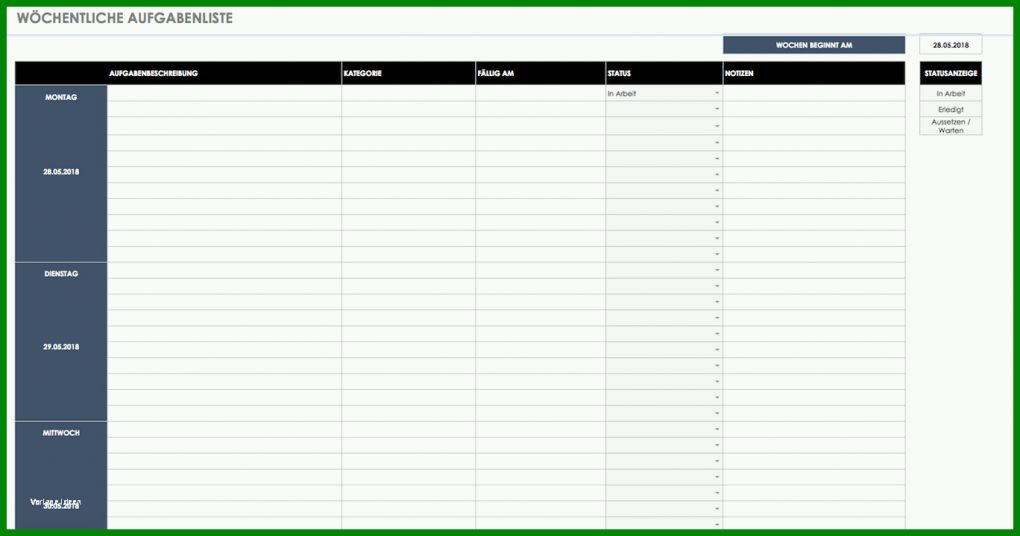 Beeindruckend Aufgabenliste Vorlage 1368x719