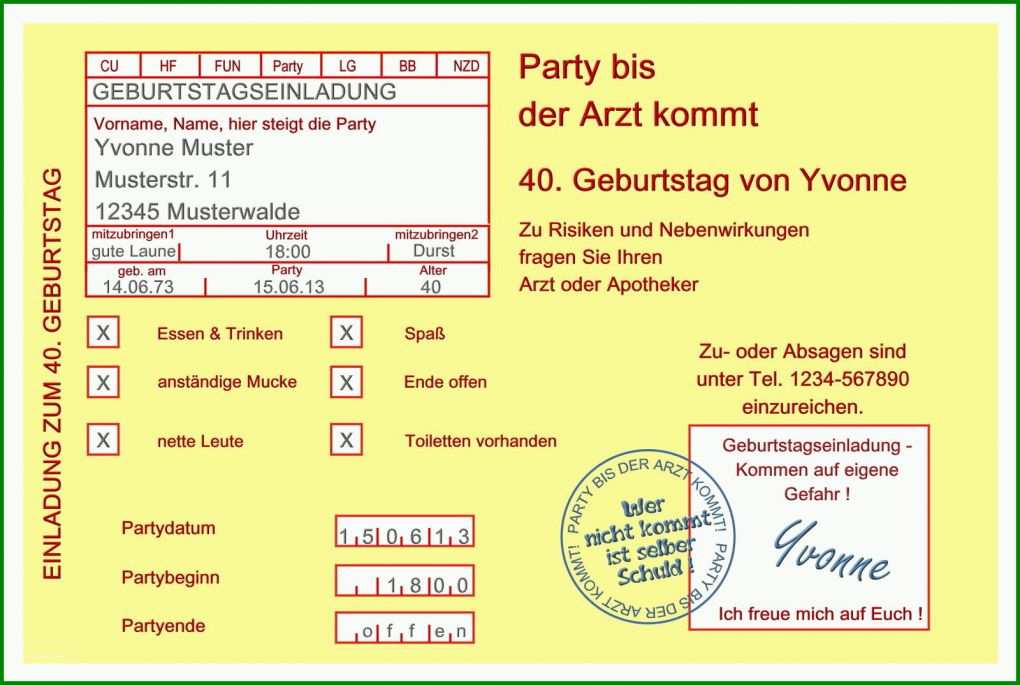 Angepasst Einladungen Geburtstag 40 Vorlagen 1600x1074