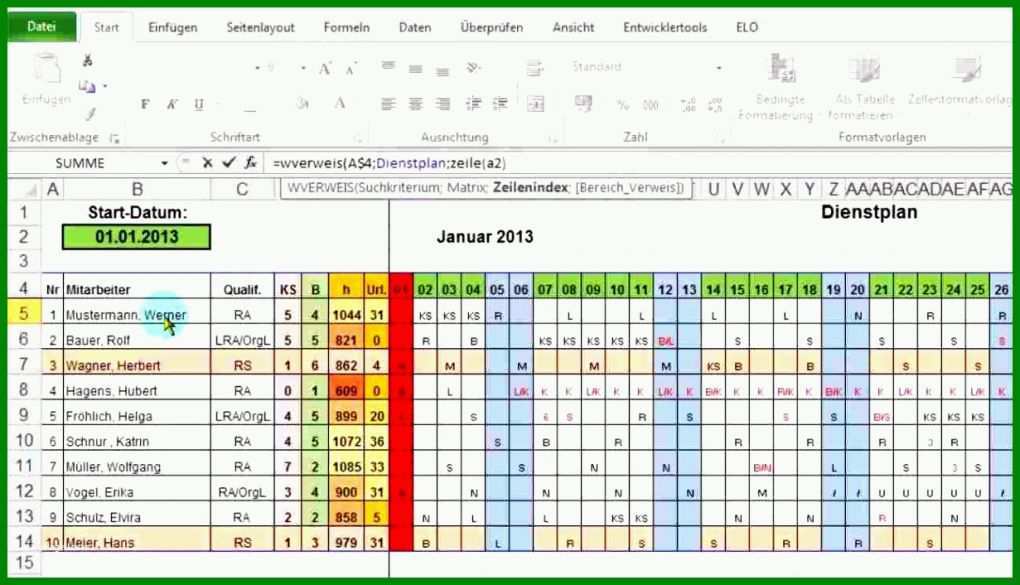 Erstaunlich Einsatzplanung Excel Vorlage Kostenlos 1231x706