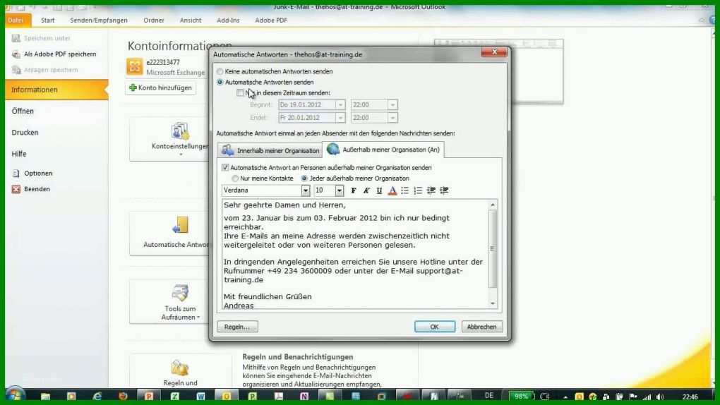 Unglaublich Outlook Email Vorlage 1280x720