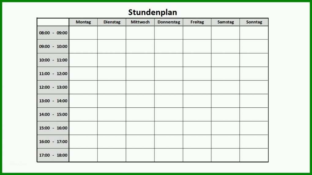 Überraschend Stundenplan Vorlage Mit Uhrzeit 1280x720