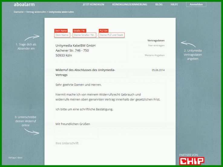 Einzigartig Unitymedia Kündigung Vorlage 1088x816