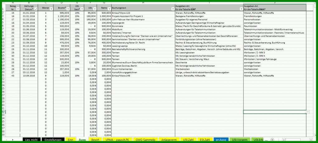 Rühren Einnahmen Ausgaben Excel Vorlage Privat 1440x649