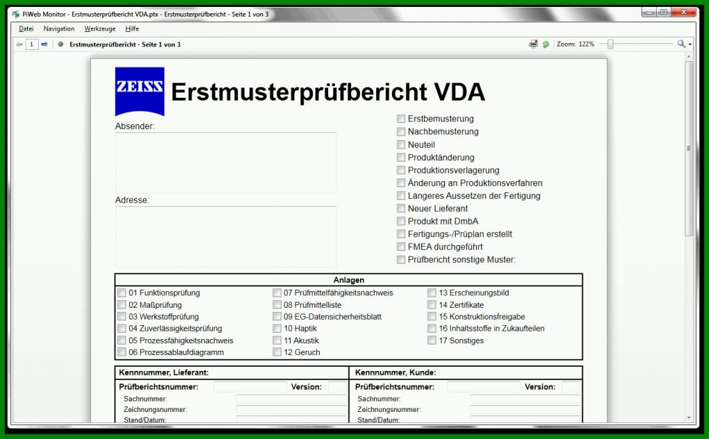 Ausnahmsweise Erstmusterprüfbericht Vorlage 1333x826