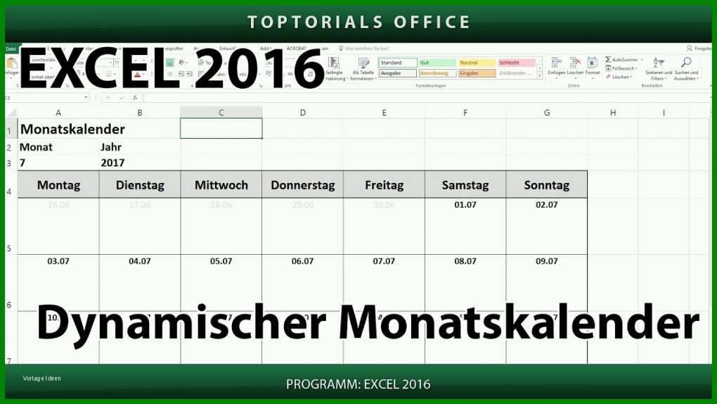 Kreativ Excel Vorlage Monatskalender 1280x720