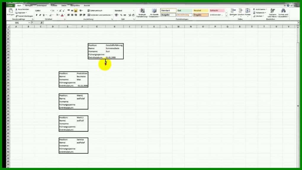 Allerbeste organigramm Excel Vorlage 1280x720