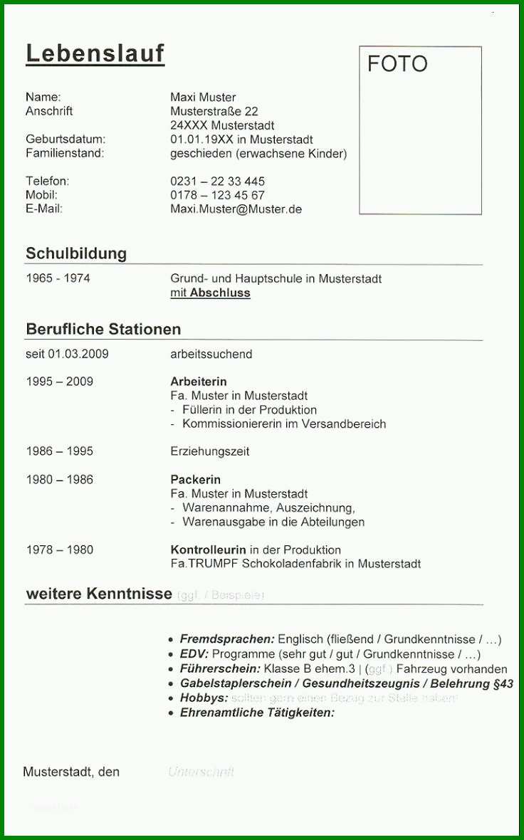 Wunderbar Schlichter Lebenslauf Vorlage 736x1180