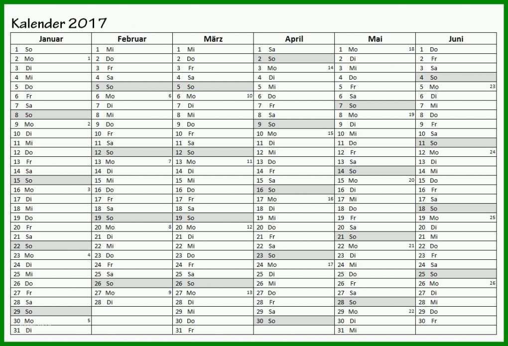 Großartig Vorlage Kalender 2017 1085x739