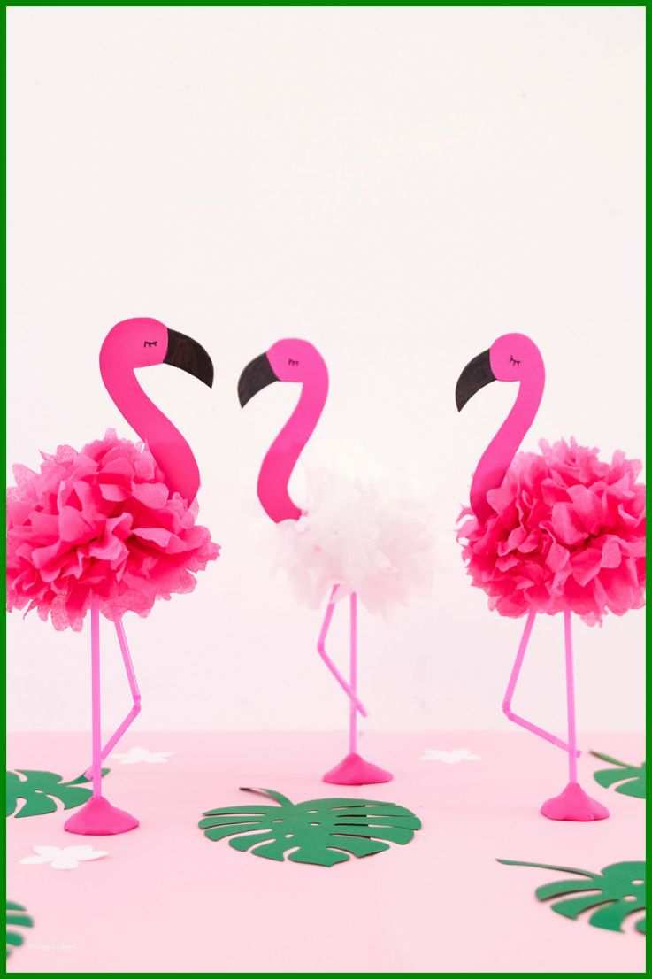 Diy Pompon Flamingos Basteln Ideale Deko Für Nächste Teil Der Flamingo Basteln Vorlage