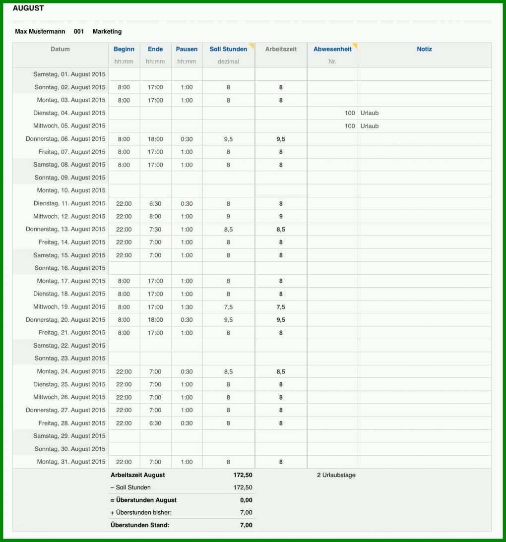 Spektakulär Datev Zeiterfassung Mitarbeiter Vorlage 1434x1536