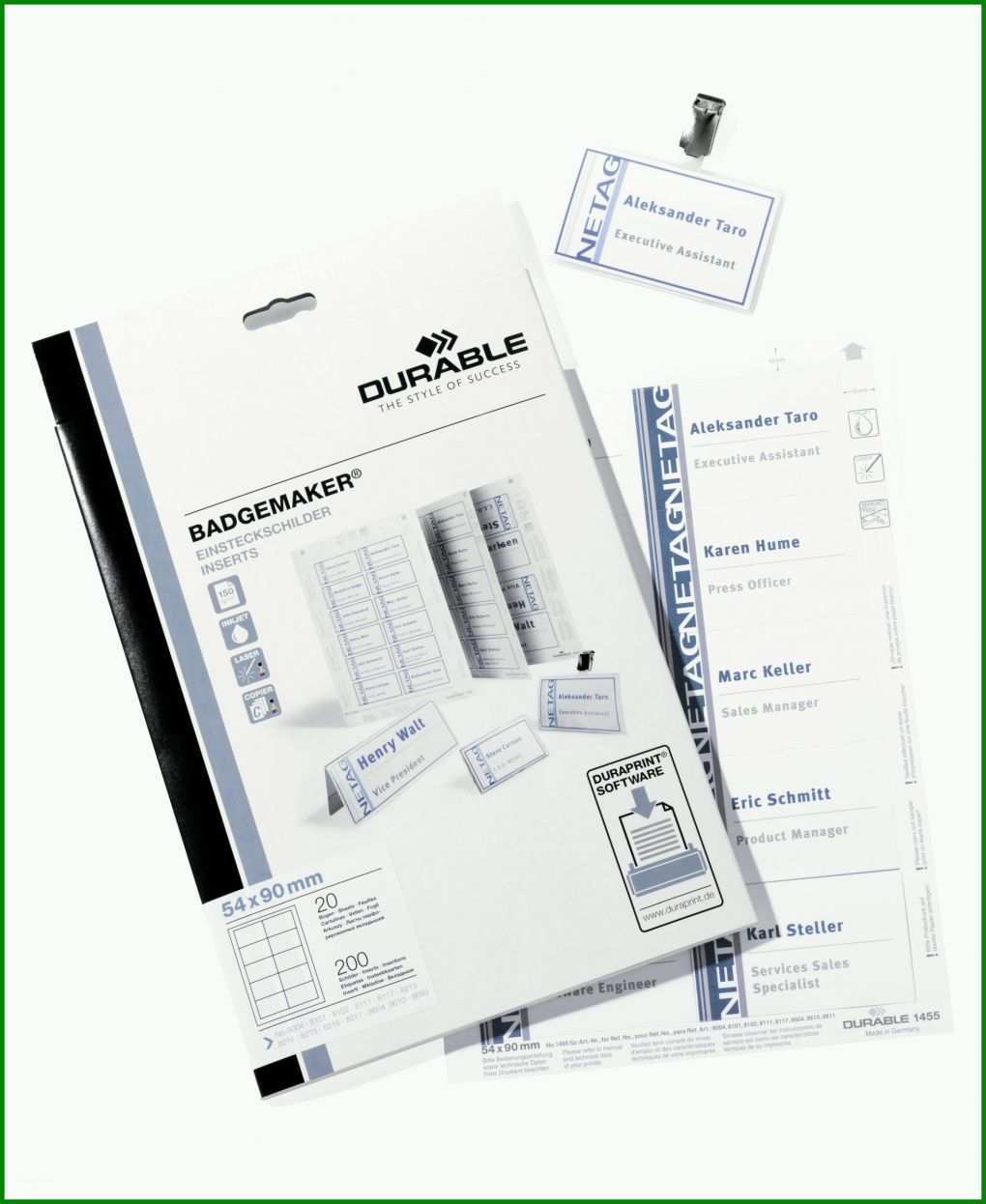 Unvergleichlich Durable Einsteckschilder Vorlage 1965x2400