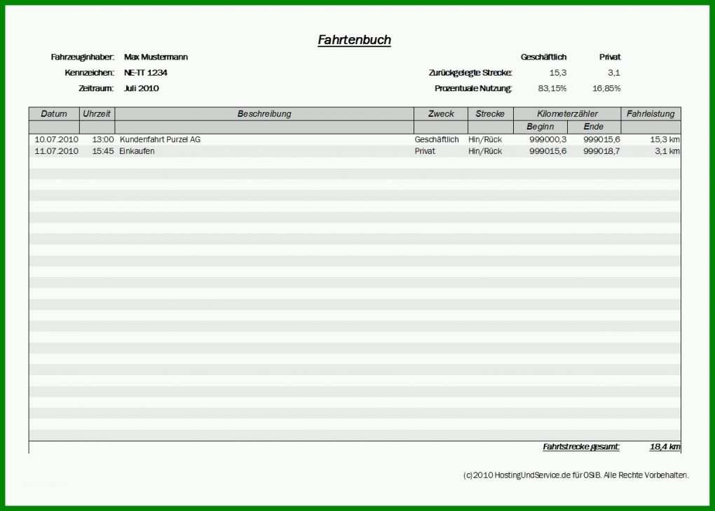 Bemerkenswert Fahrtenbuch Vorlage Pdf 1229x880