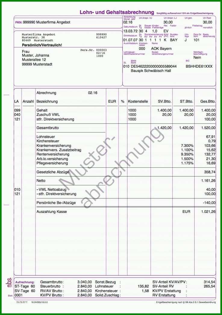 Hervorragend Gehaltsabrechnung Vorlage 826x1169