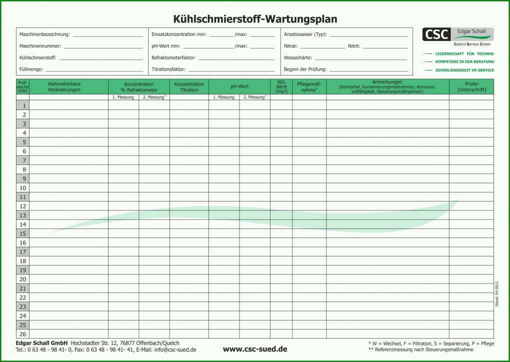 Faszinieren Wartungsplan Excel Vorlage 3534x2508