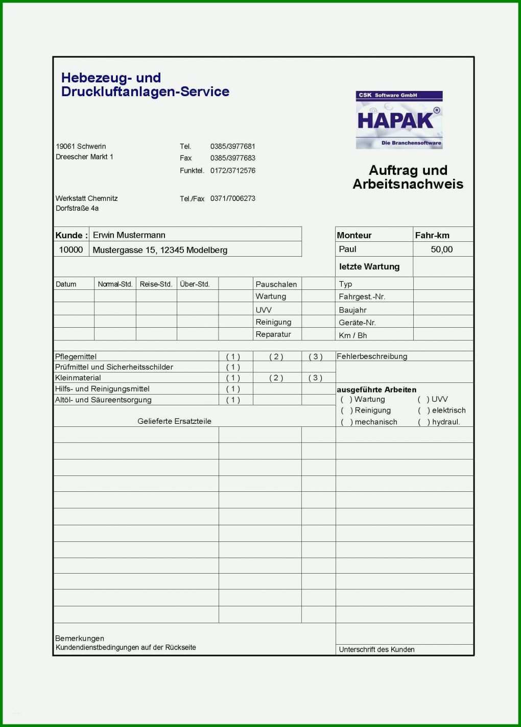 Beeindruckend Rapportzettel Vorlage Handwerk 1703x2374