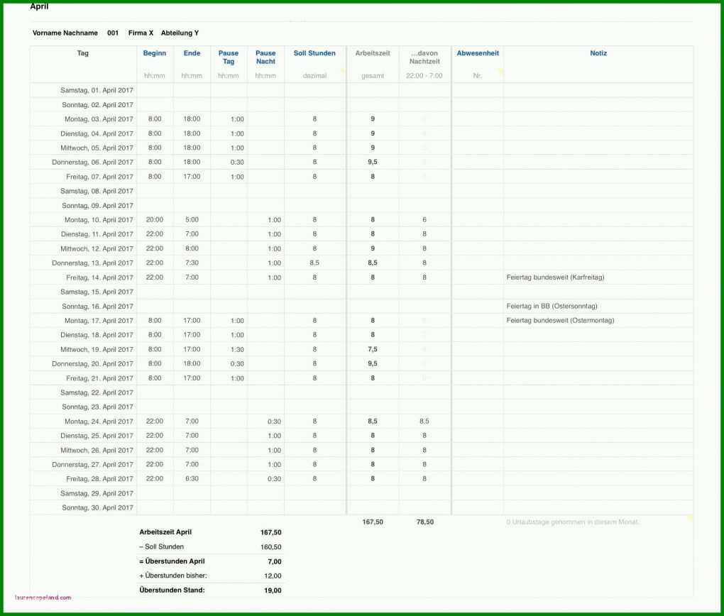 Unvergesslich Stundenzettel Excel Vorlage Kostenlos 2017 1932x1644