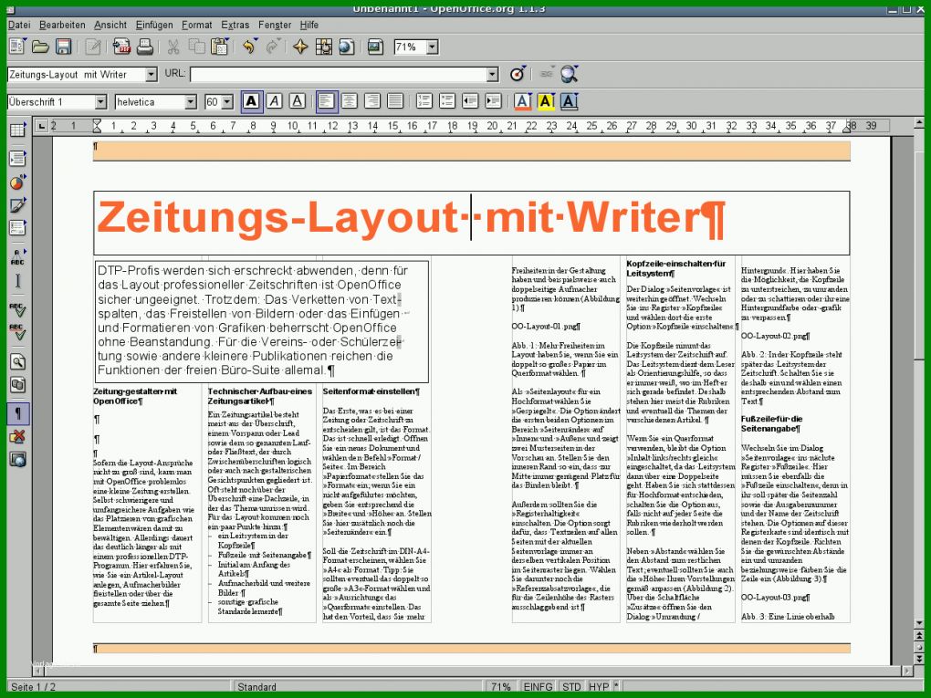 Rühren Zeitungslayout Vorlage Download 1253x940