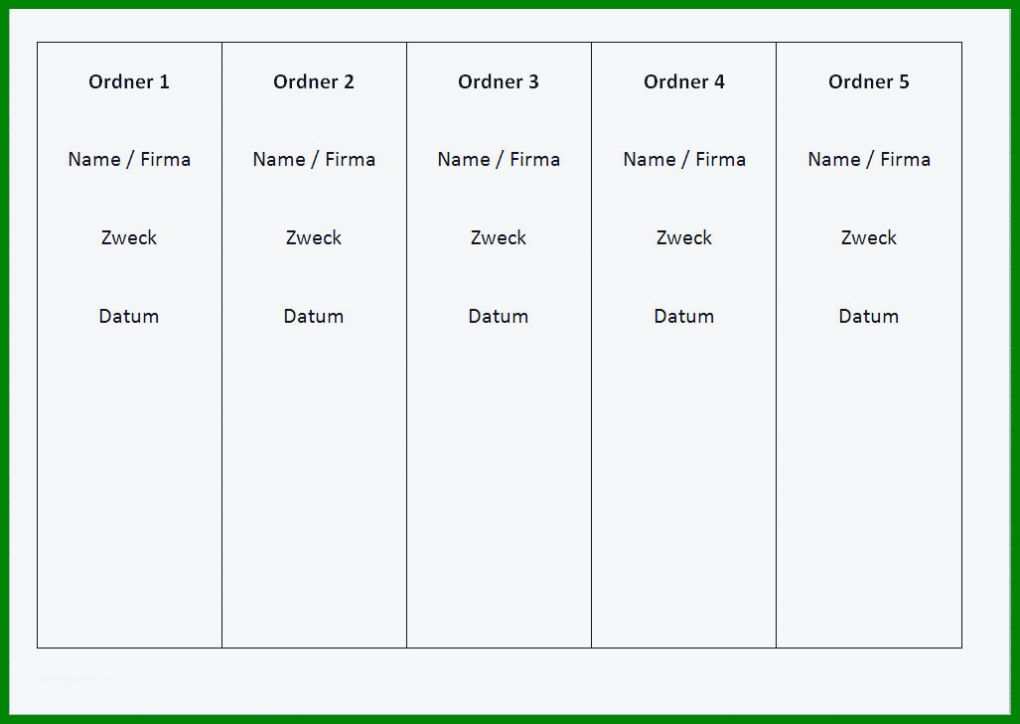 Perfekt ordner Beschriften Word Vorlage 1027x729