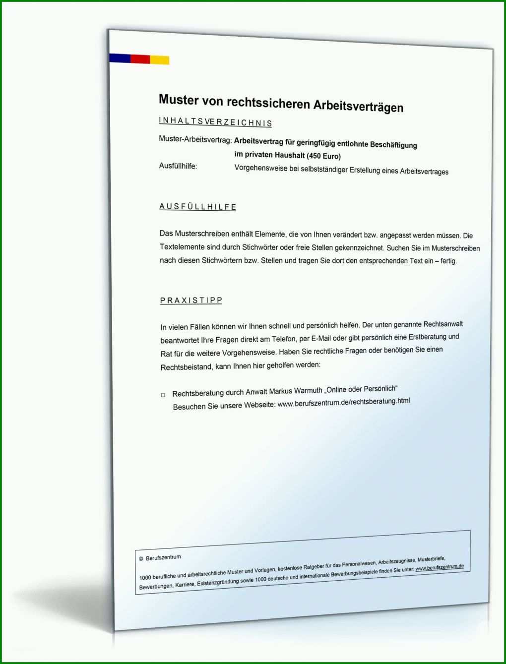 Atemberaubend Vorlage Arbeitsvertrag Geringfügige Beschäftigung 1600x2100