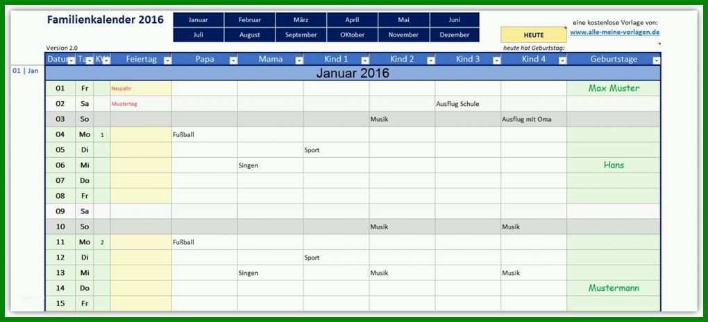 Neue Version Dienstplan Vorlage Monat 1320x602