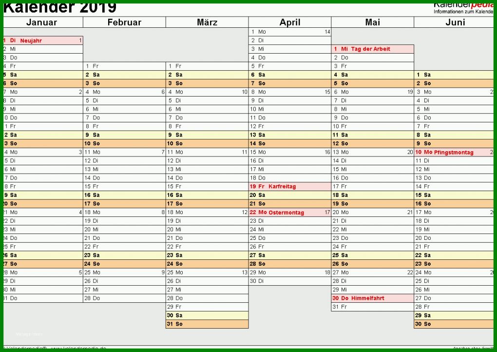 Beeindruckend Kalender Vorlage 2019 1273x901