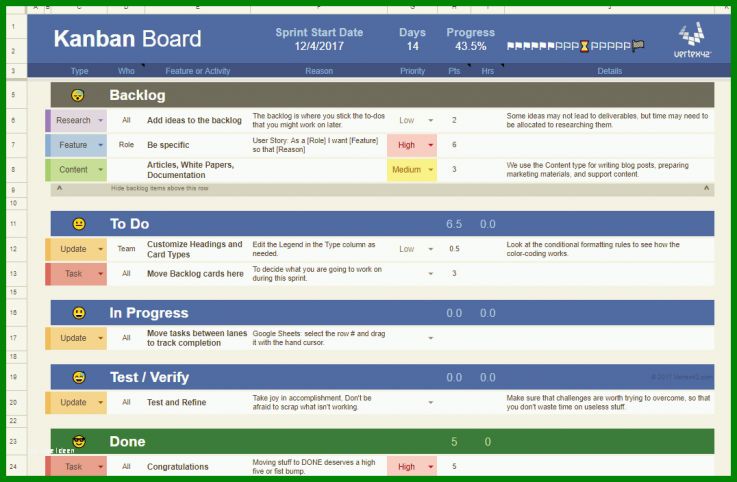 Wunderbar Kanban Board Excel Vorlage 1076x704