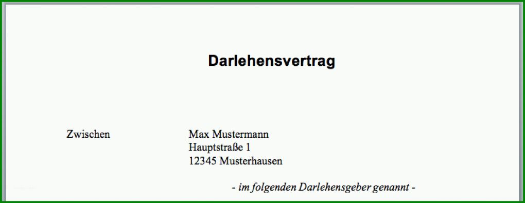 Neue Version Vorlage Privater Darlehensvertrag 1608x622