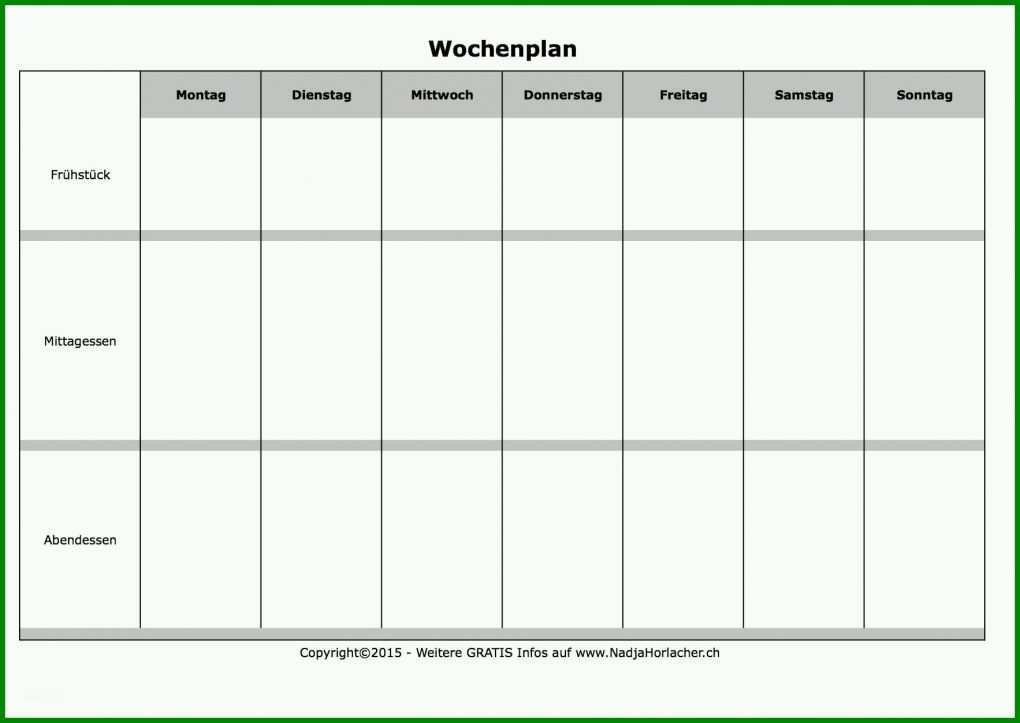 Fabelhaft Wochenplan Essen Vorlage 1766x1251