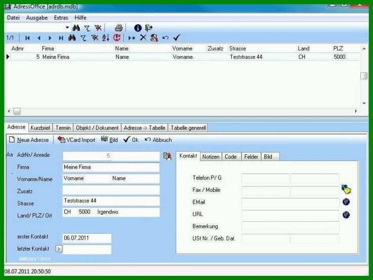 Original Access Datenbank Vorlagen 800x600