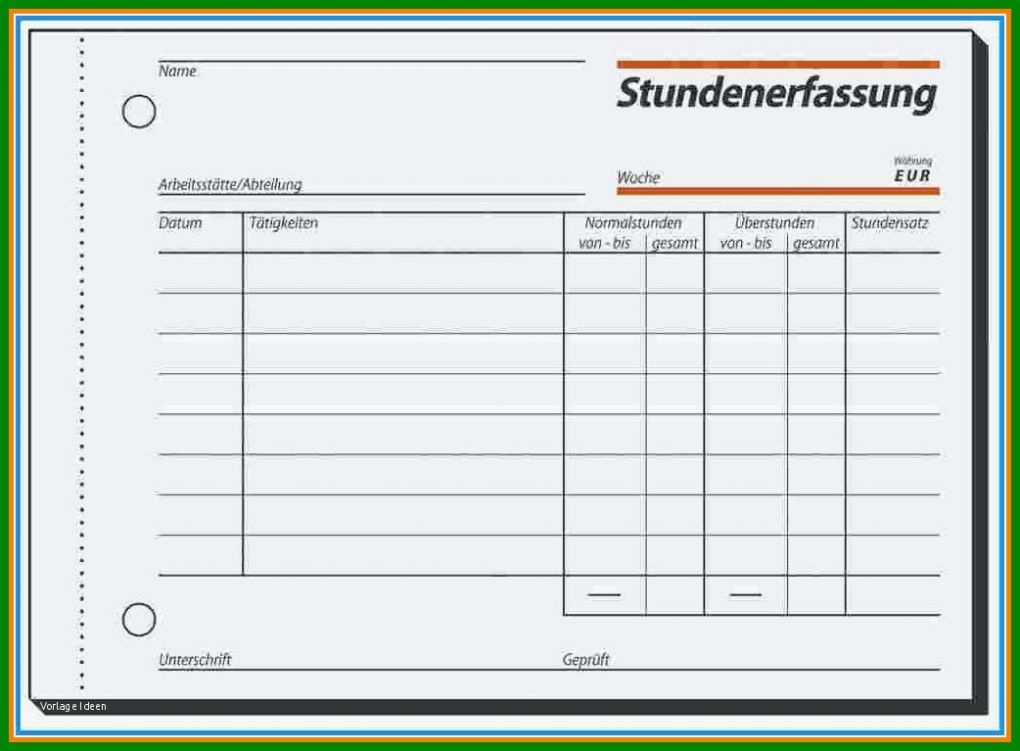 Hervorragen Arbeitszeitnachweis Vorlage Kostenlos 1042x767