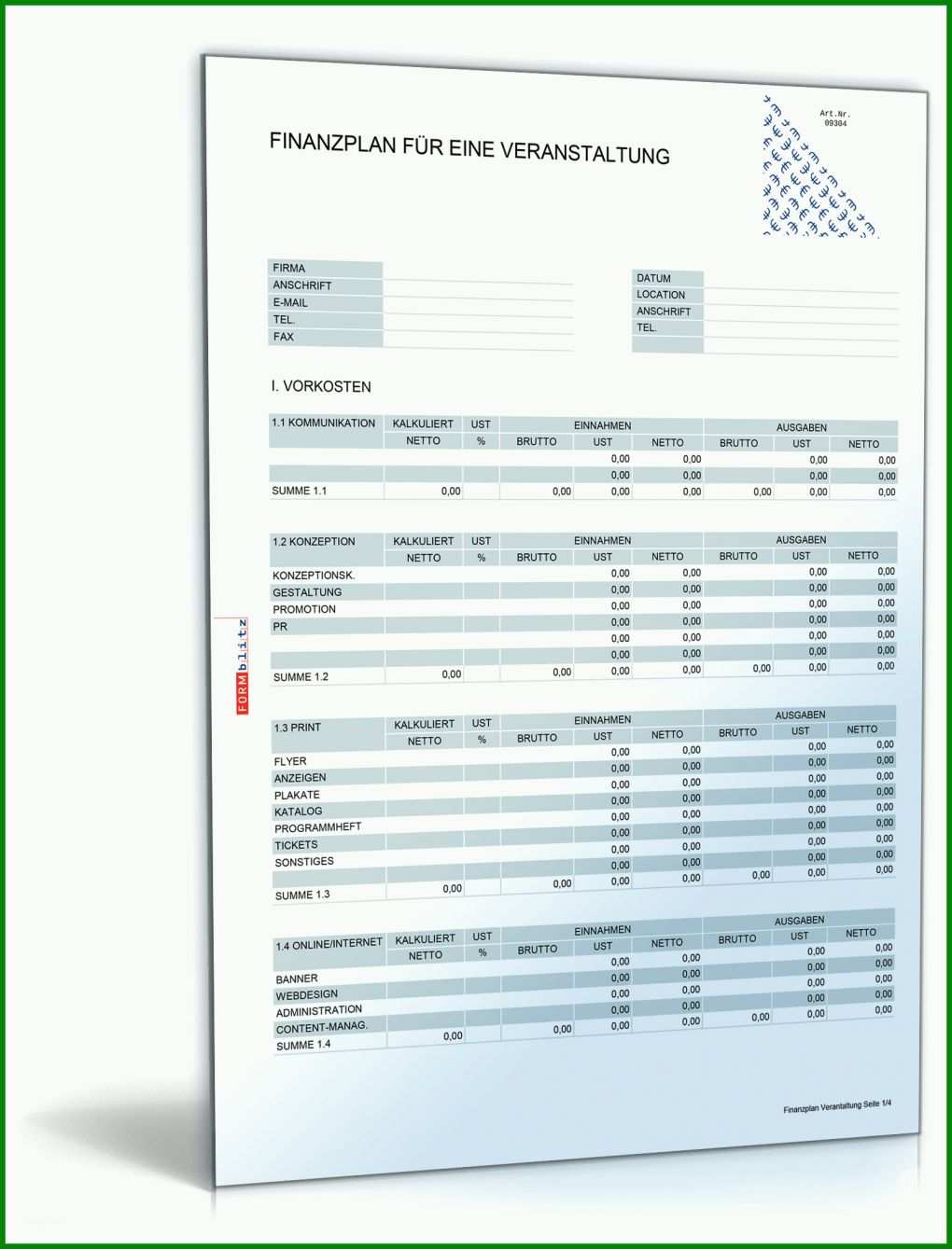 Selten Finanzierungsplan Vorlage 1600x2100