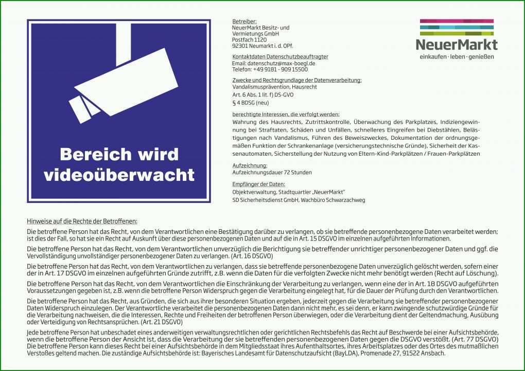 Bemerkenswert Hinweis Videoüberwachung Dsgvo Vorlage 4964x3512