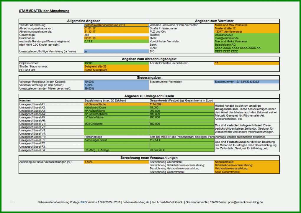 Überraschend Kostenlose Vorlage Nebenkostenabrechnung 1200x850
