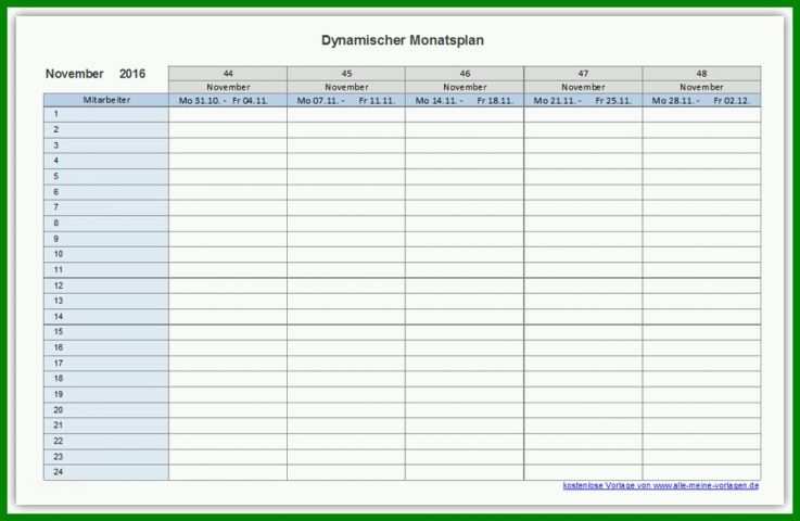 Exklusiv Monatsplan Vorlage 991x645