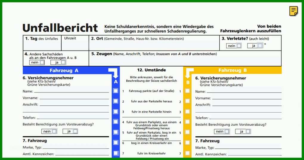 Ungewöhnlich Schadensbericht Auto Vorlage 1200x630