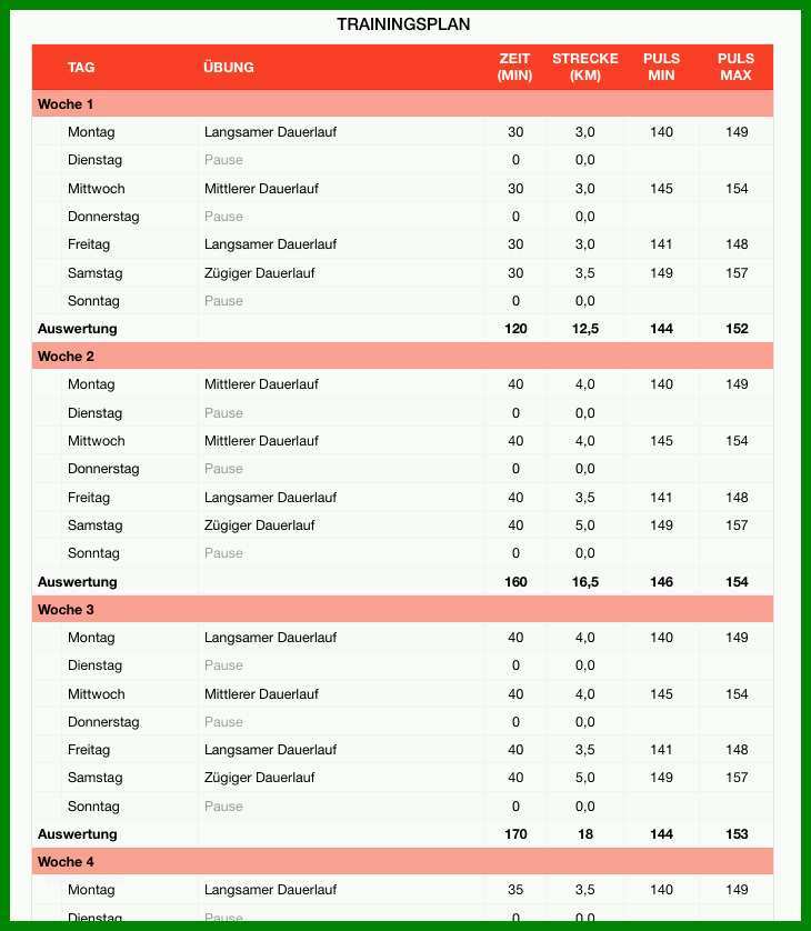 Fantastisch Trainingsplan Vorlage 730x838