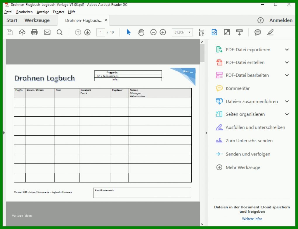 Singular Logbuch Vorlage 1023x787