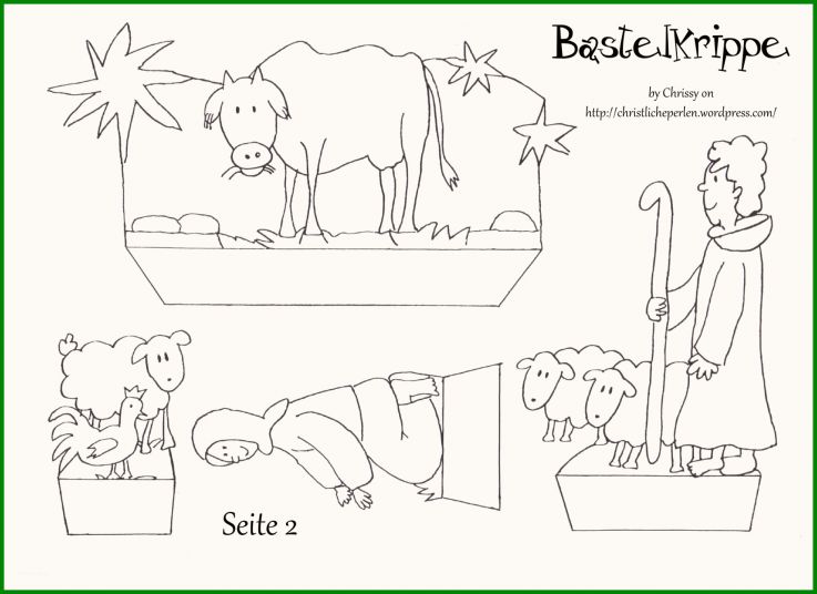 Bastelkrippe Zum Ausdrucken Teil Der Krippe Basteln Vorlage