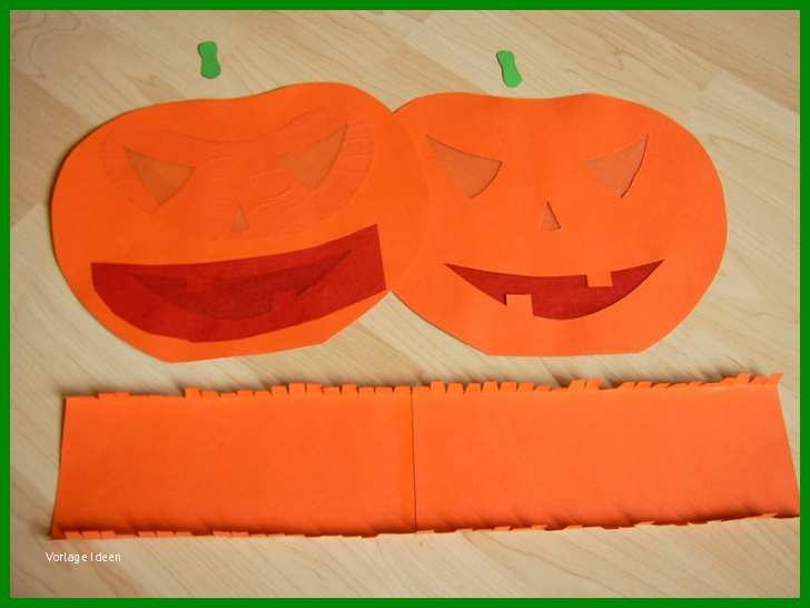 Halloween Papier Kürbis Aus tonpapier Basteln Teil Der Kürbislaterne Basteln Vorlage