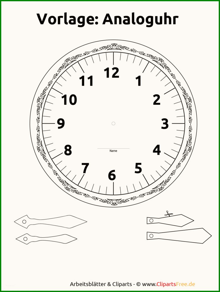 Lernuhr Basteln Vorlage Teil Der Lernuhr Basteln Vorlage