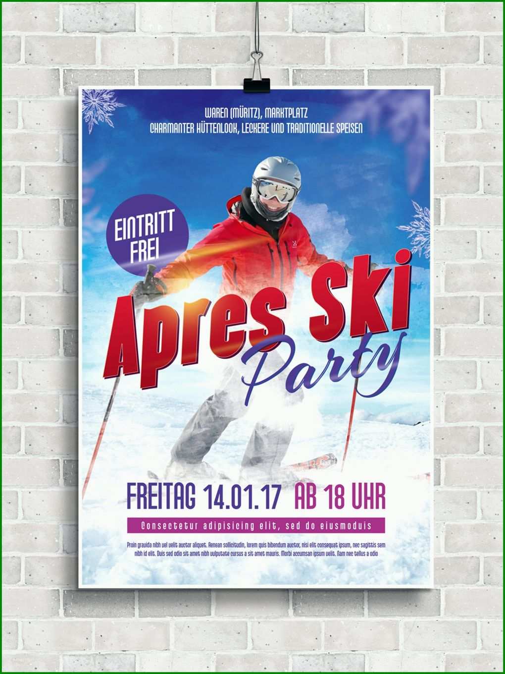 Fantastisch Apres Ski Party Flyer Vorlage 1612x2149