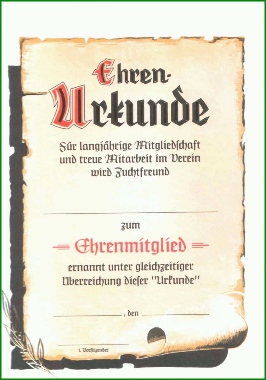 Allerbeste Ehrenurkunde Vorlage 1620x2310