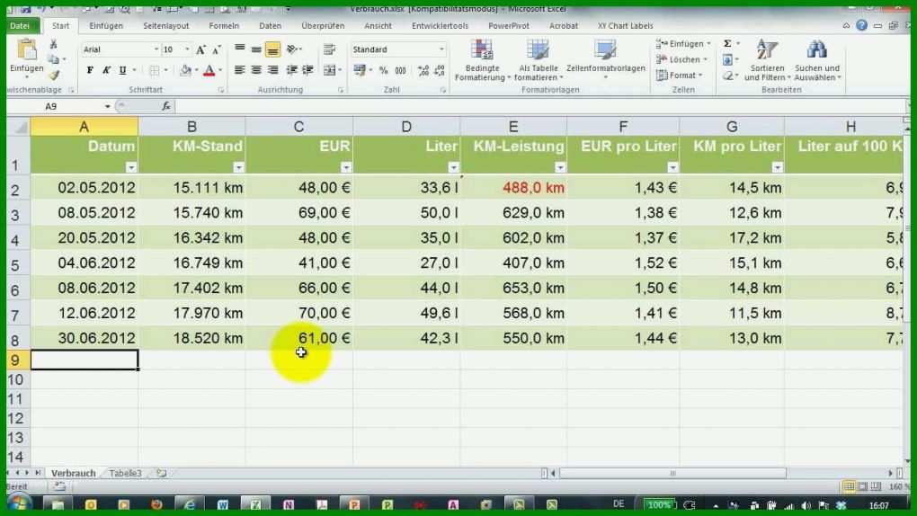 Limitierte Auflage Fahrtkosten Vorlage Excel 1280x720