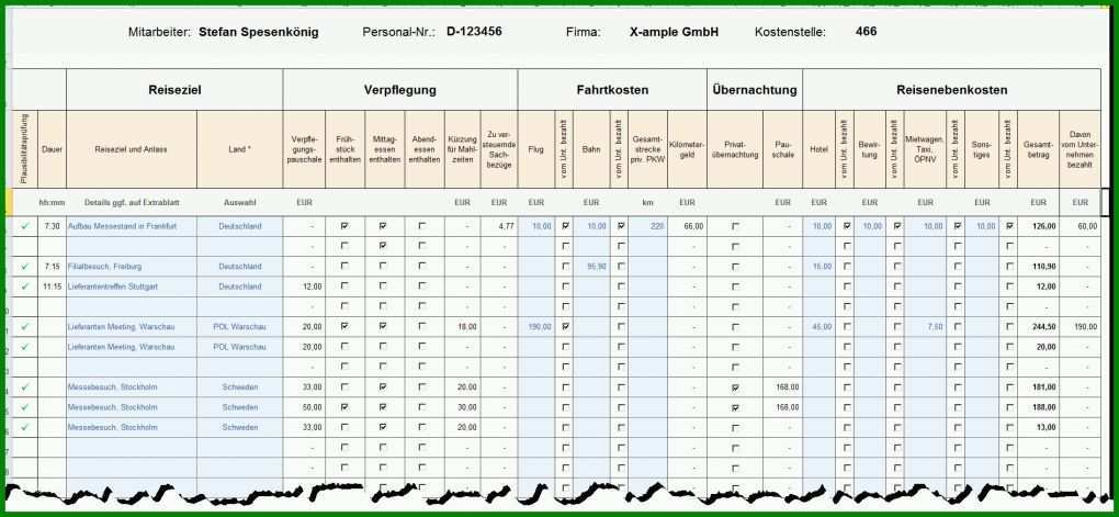 Beeindruckend Fahrtkosten Vorlage Excel 1892x874