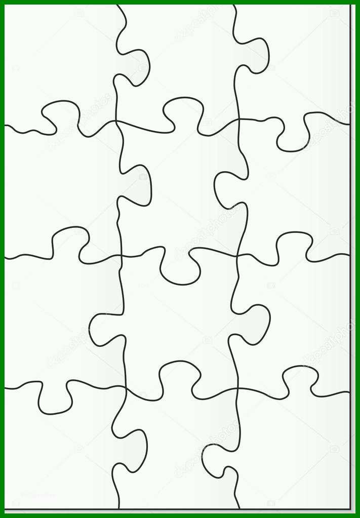 Kreativ 12 Stück Puzzle Vorlage — Stockvektor © Gorgrigo 717381