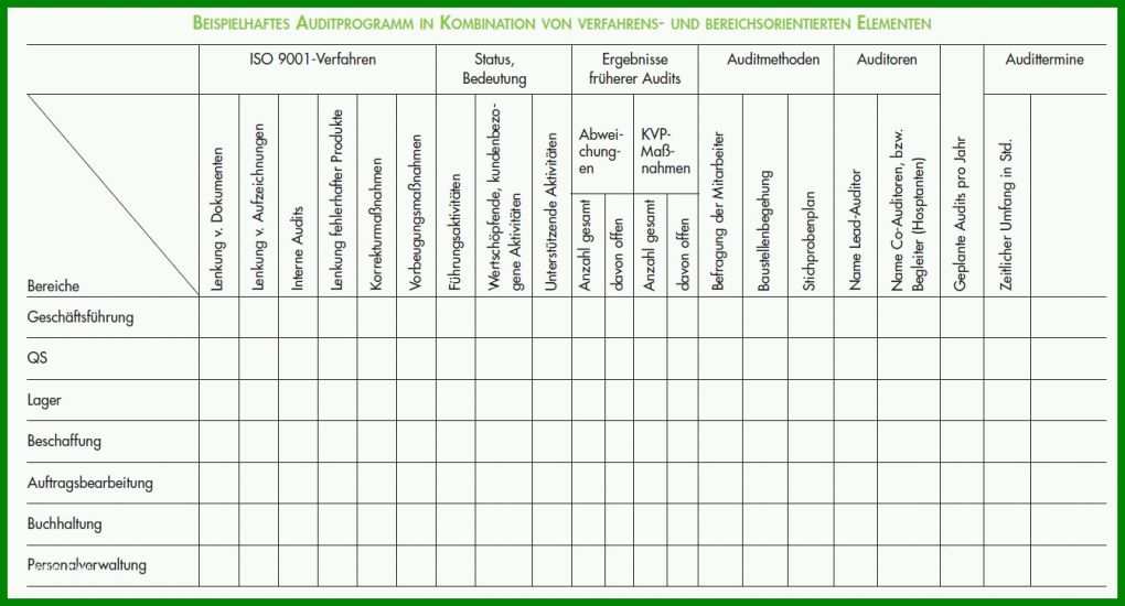 Empfohlen Auditprogramm Vorlage Excel 1343x724