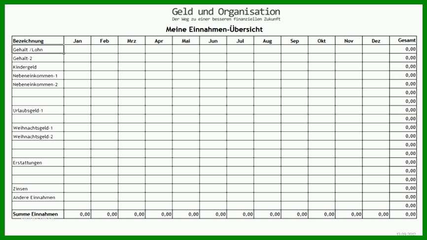 Einnahmen Ausgaben Tabelle Vorlage: 10 Möglichkeiten ...