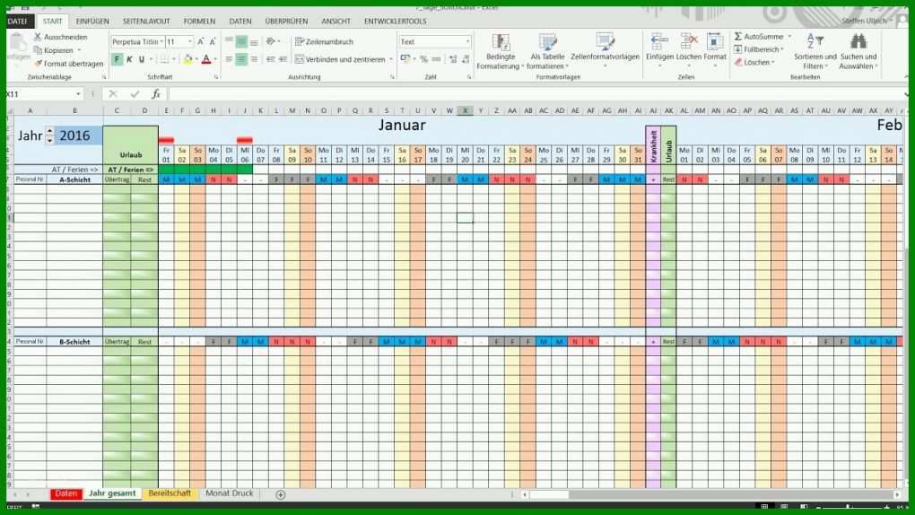 Beste Schichtplan Vorlage 1280x720