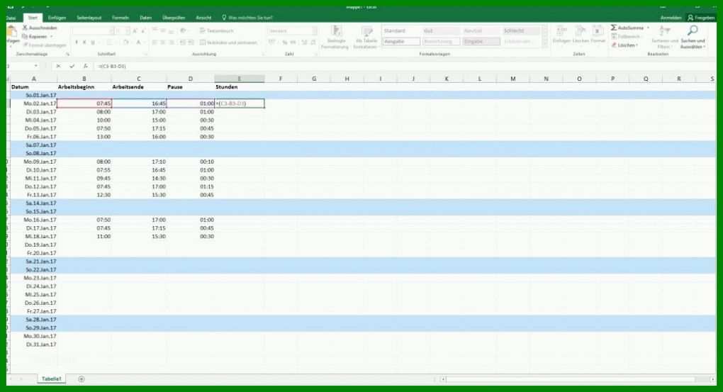 Phänomenal Stundenrechner Excel Vorlage 1030x558