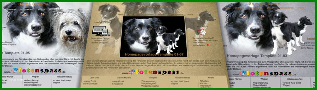 Phänomenal Hunde Homepage Vorlagen 1400x400